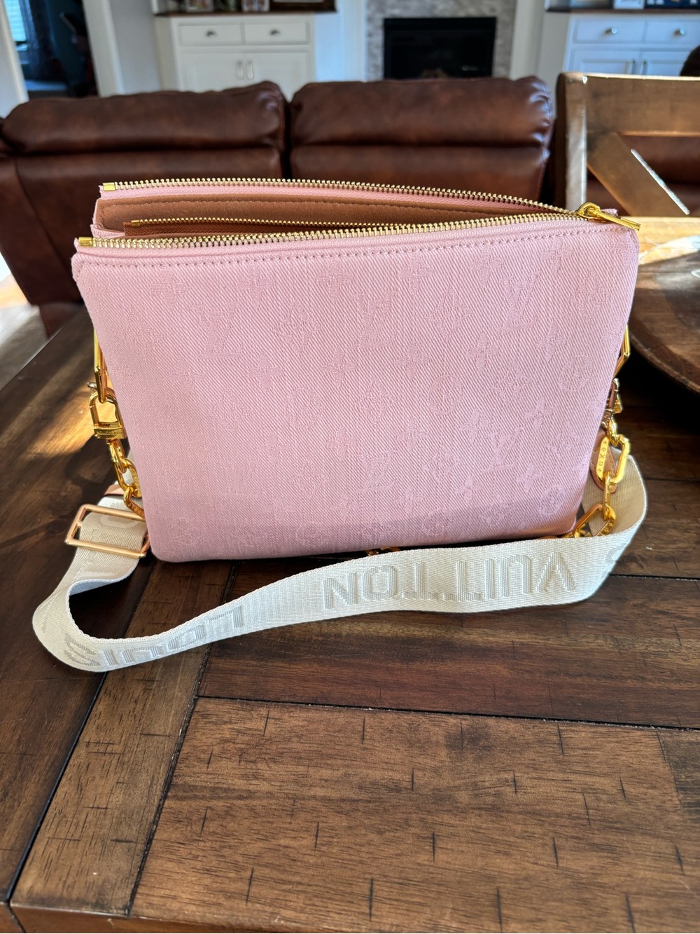 Pink Crossbody Bag with Adjustable Strap